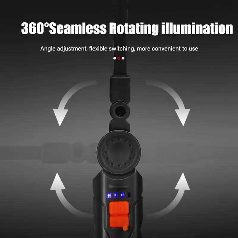 USB Rechargeable COB LED Work Light, 360° Rotatable 4 Modes Portable Light with Magnetic Base, Work Light for Outdoor & Repair Use 3