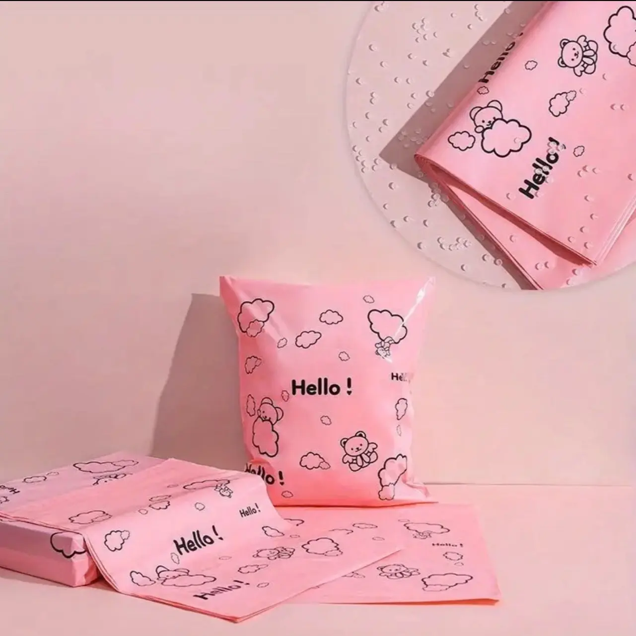 1 Roll Of 10pcs Logistics Packaging Waterproof Bags, Thickened Express Packaging Bags, Colorful Packaging Bags, Thickened Waterproof Express Bags With Cartoon Printing, Clothing And Decoration Packaging