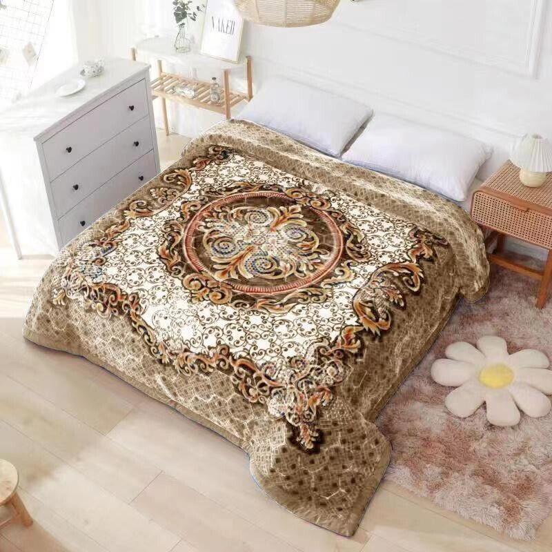 2 Ply Reversible double sided Blanket Thick Heavy Faux Fur Mink Throw King size 3