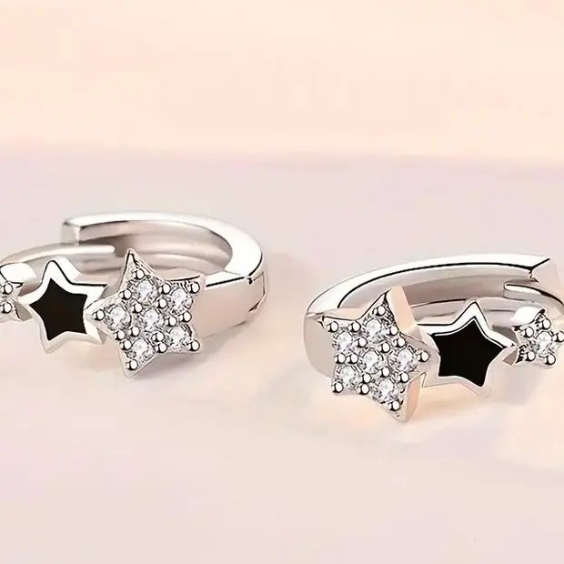 Zirconia Star Earrings with Free Studs - Fashion Accessory 0