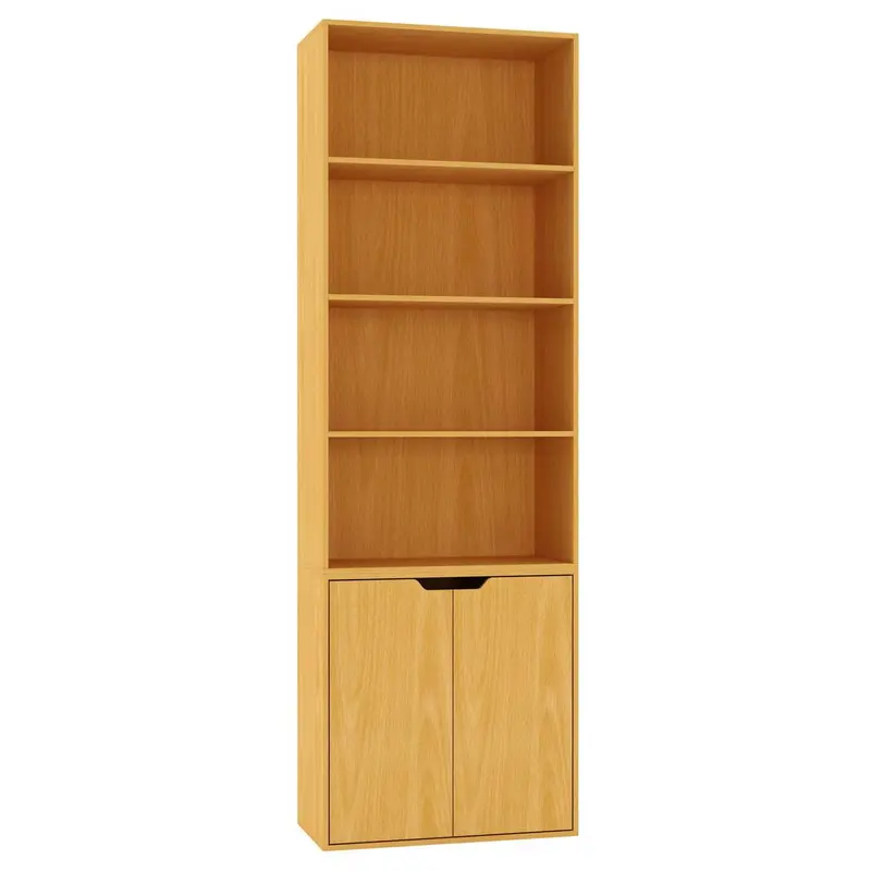 6-Tier Bookcase with 2-Doors And 4 Shelves On Top Of That 6