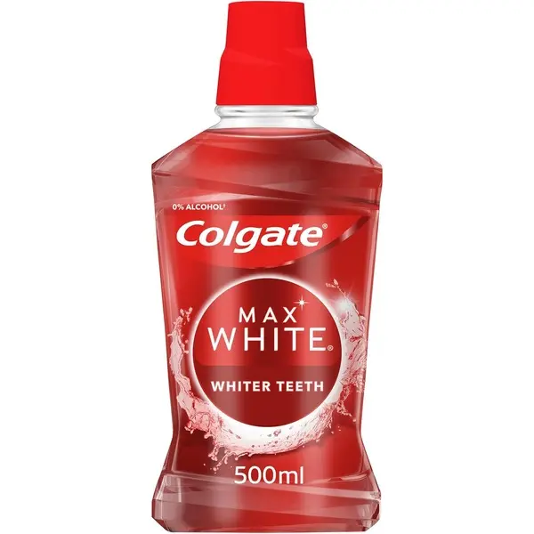 Colgate Max White Expert Whitening 500ml Mouthwash | Instantly whiter teeth| Alcohol free | Clinically tested