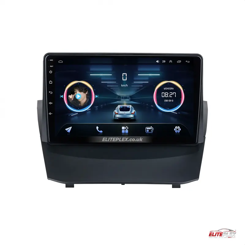 Ford Fiesta 2009-14, Android Car Stereo with Apple CarPlay, Wireless, Radio, GPS, WIFI, BT, NAVI, 9” Full HD Screen, 2GB-32GB Storage, Cooling fan 1