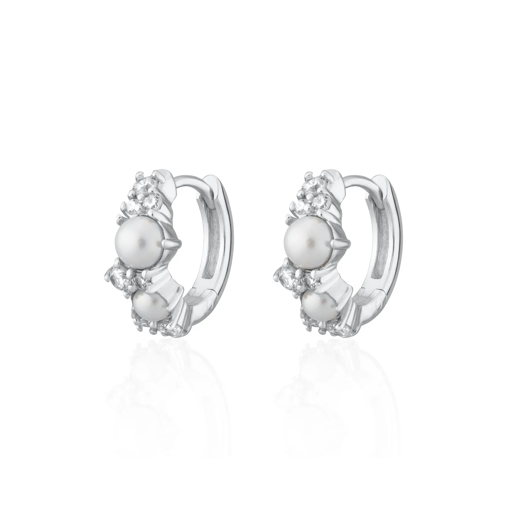 Pearl Huggie Earrings