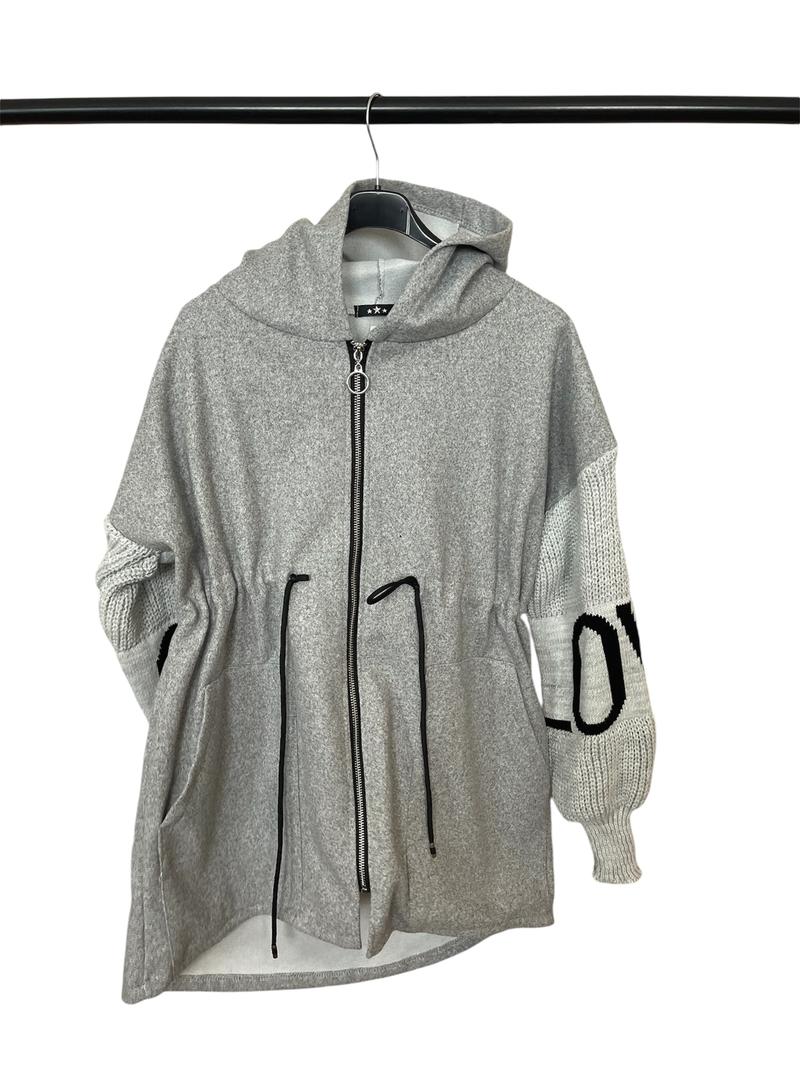 Product Introduction of Luvtoria Womens Cozy Knit Sleeve Zip-Up Jacket Love Sleeve , Uk Size 6-16, Womenswear Comfort Outerwear Comfortable 6