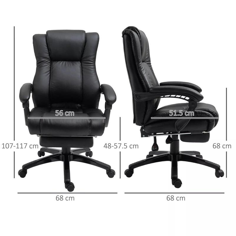 Black Faux Leather Desk Chair for Office and Home Use 2