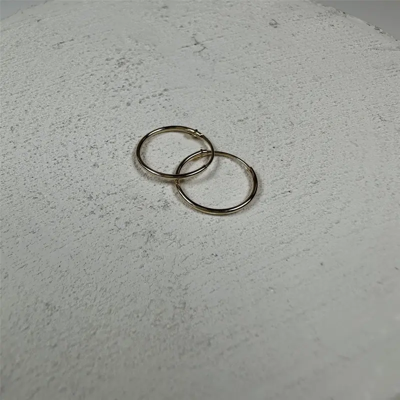 9ct Gold 12mm Sleeper Hoop Earrings 4