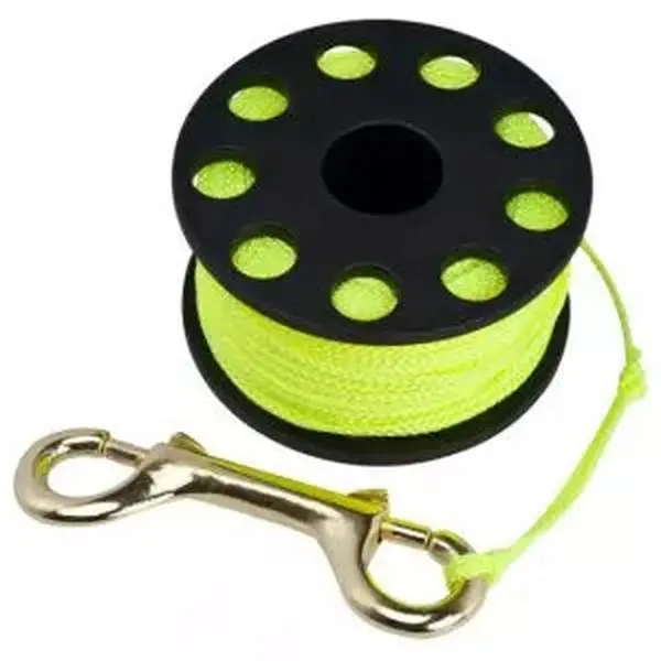 Aquatec Scuba Diving Finger Spool (30m) and Double Ended Brass Clip 0