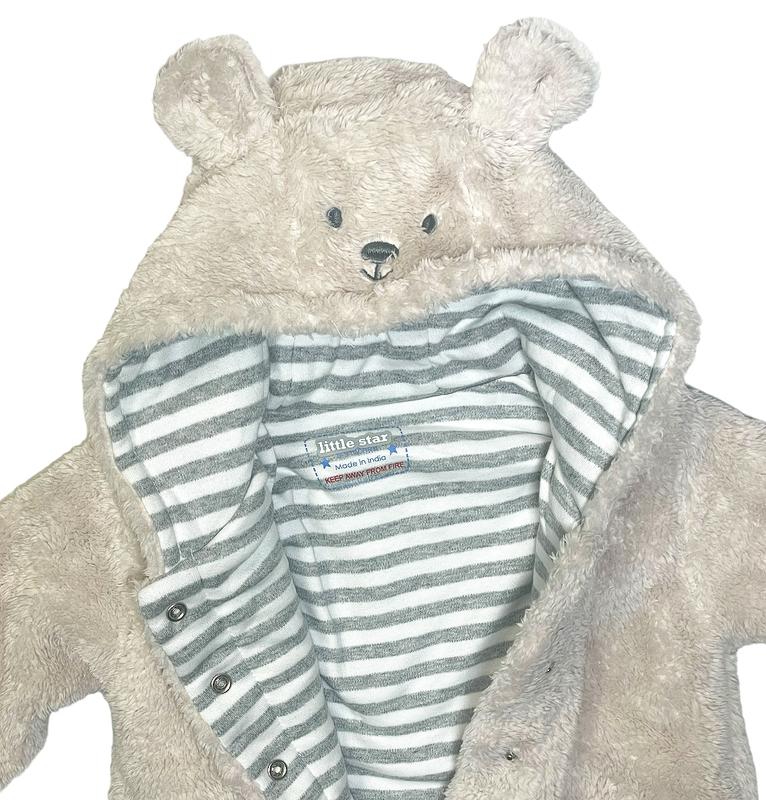 Little Star Furry Teddy Snowsuit Warm Pramsuit with Ears 3