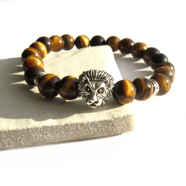 Men's Tigers Eye Lion Bracelet - Fashion Accessory 1
