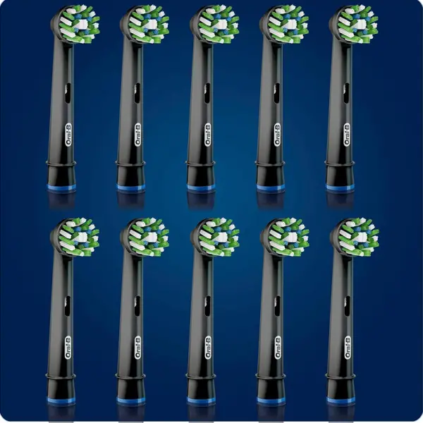 Oral-B CrossAction CleanMaximser Toothbrush Head, 10 Pack, Black 1