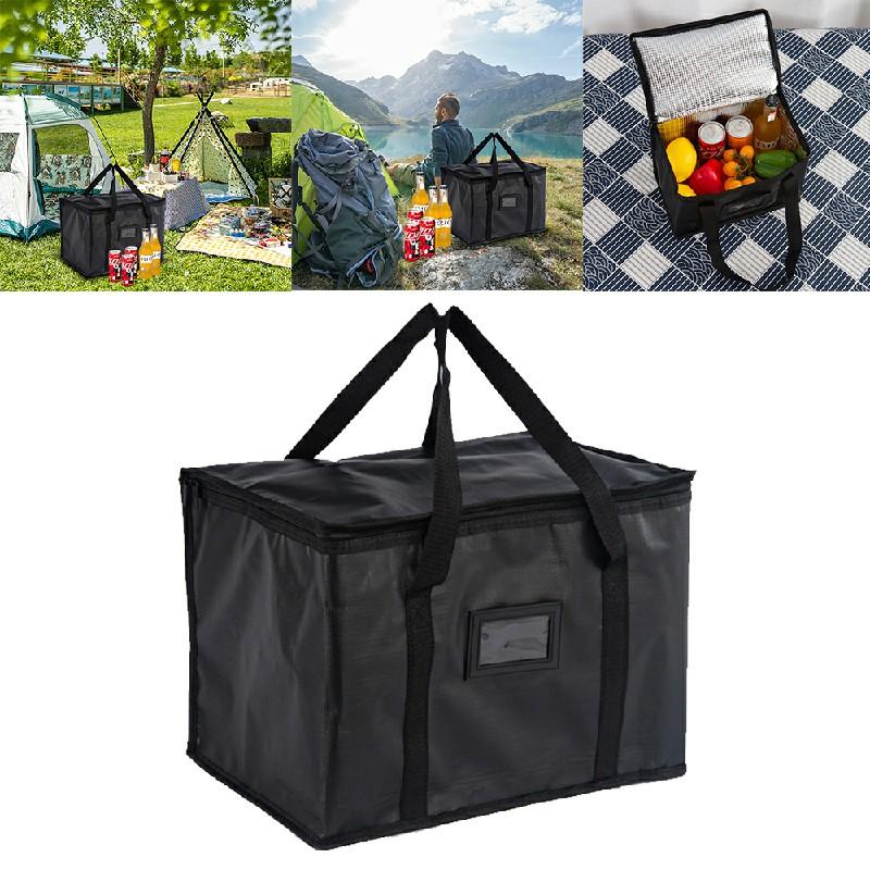 "70L Insulated Food Delivery Bag - Large Thermal Cooler carry Bag for Groceries, Pizza, Takeaway, and Picnic Use, Keeps Food Warm or Cold-Black" 6