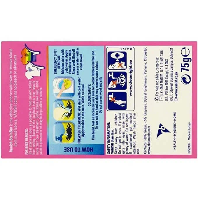 6 x Vanish Stain Remover Bar 75g 3