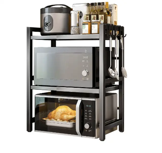 Kitchen Corner Shelf 3 Tier Expandable Microwave Oven Rack,Storage Holder Stand Organiser
