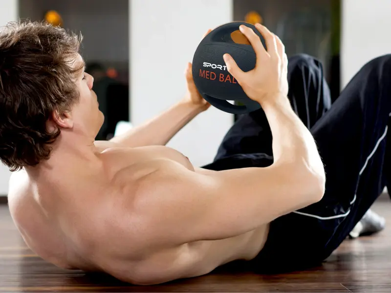 Sporteq Pro Medicine Ball - Strength Training Equipment for Core, Cardio Training - Workout Equipment with Double Handle Weighted Grip 3