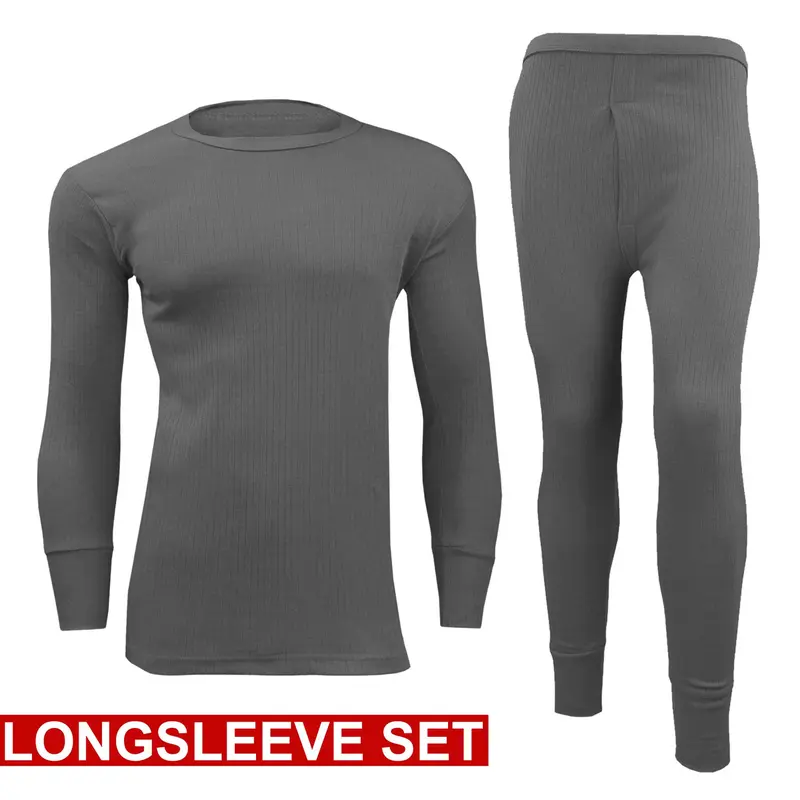 Mens Thermal Long Johns Top T Shirt Bottom Trouser Underwear Set Full Sleeve S-5XL 3