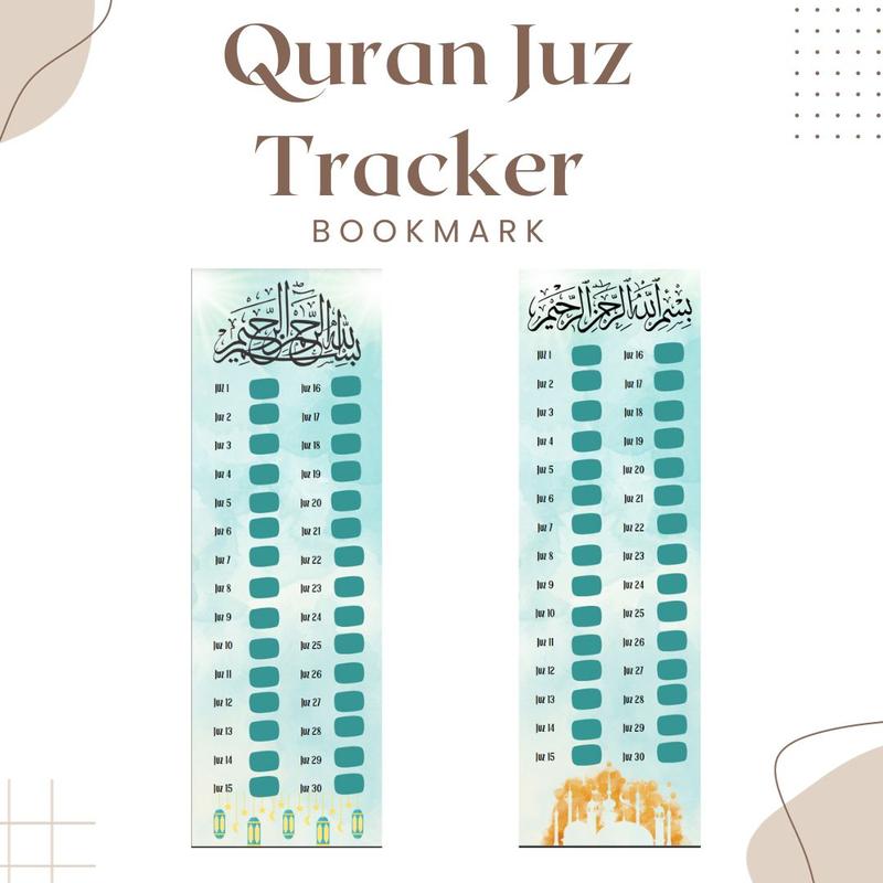 Quran Juz Tracker Bookmark, Muslim Bookmark, Islamic gift, Ramadan gift, Eid Gift Ramadan, Quran, Quran learning, Quran essentials, Islam. 1