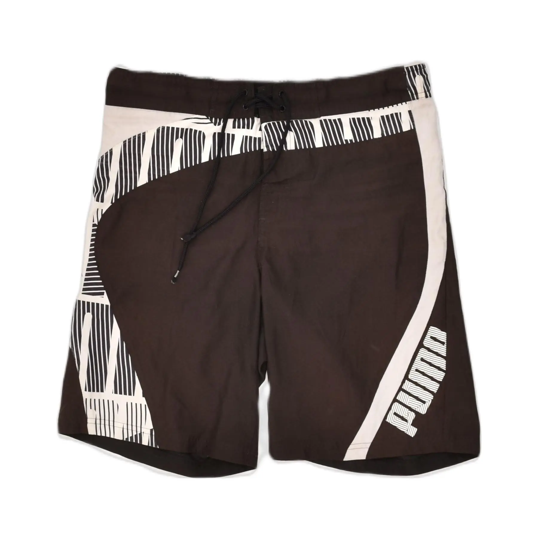Pre-Owned Vintage PUMA Mens Graphic Swimming Shorts Small Black Polyester