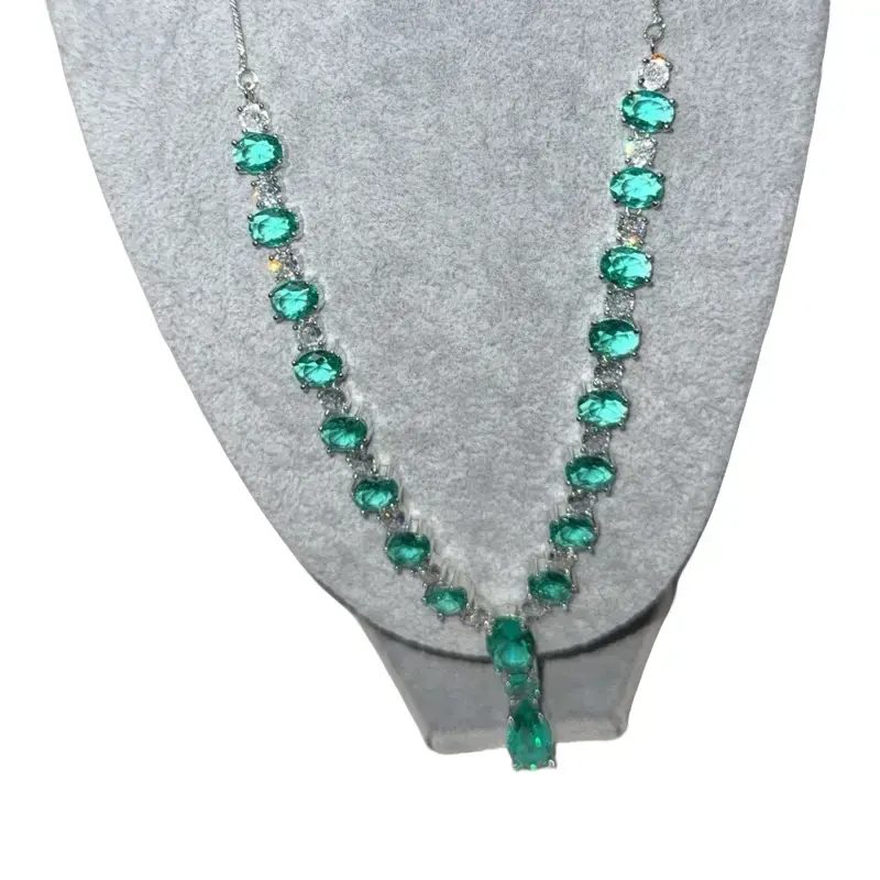 American Diamond (AD) Glass Green Set