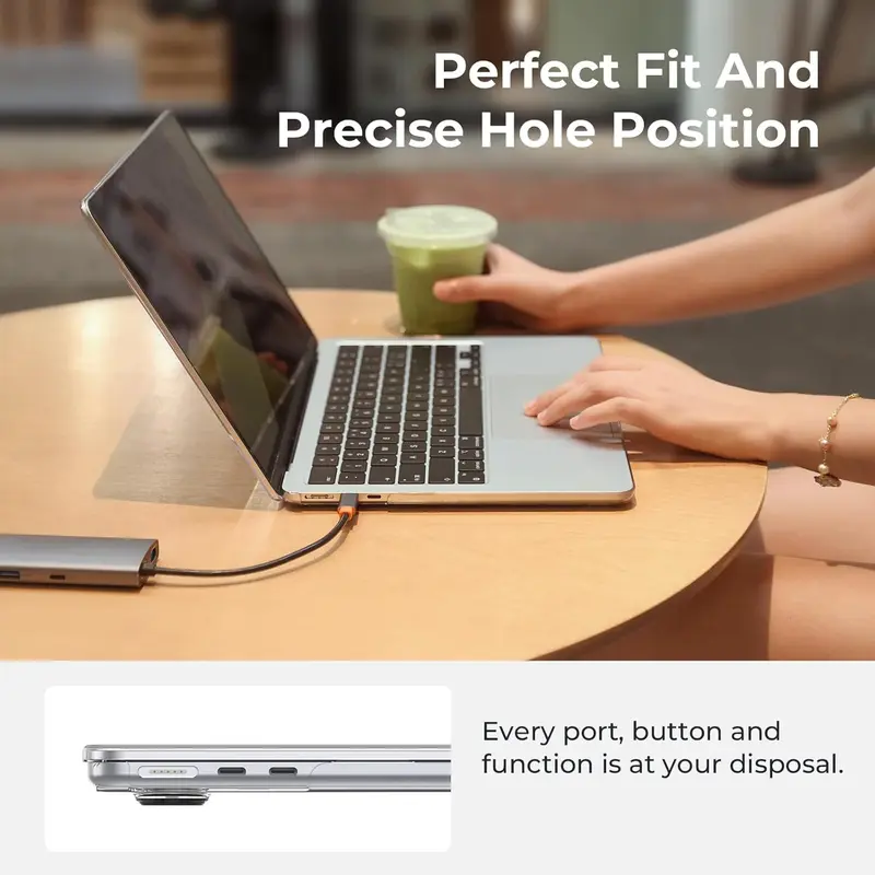 Macbook Air M3 M2 13.6 inch Case with Touch ID, Plastic Hard Shell, Smooth Shiny Surface 3