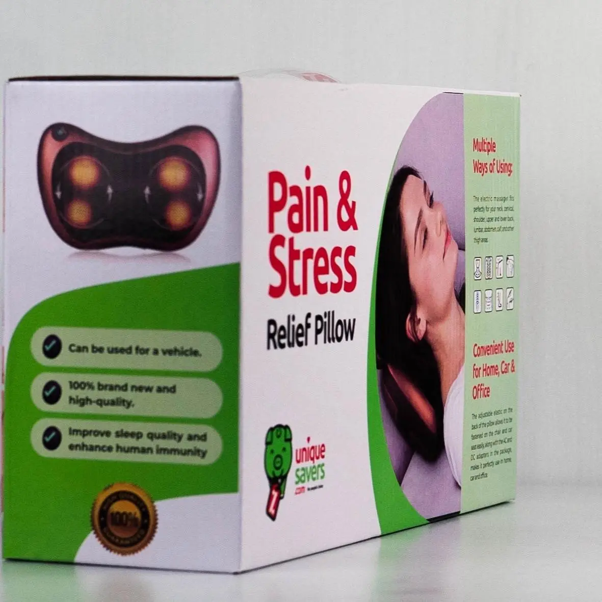 Shiatsu  Muscle Tension Relief Massage Pillow - Therapy, Comfort with Heating Function