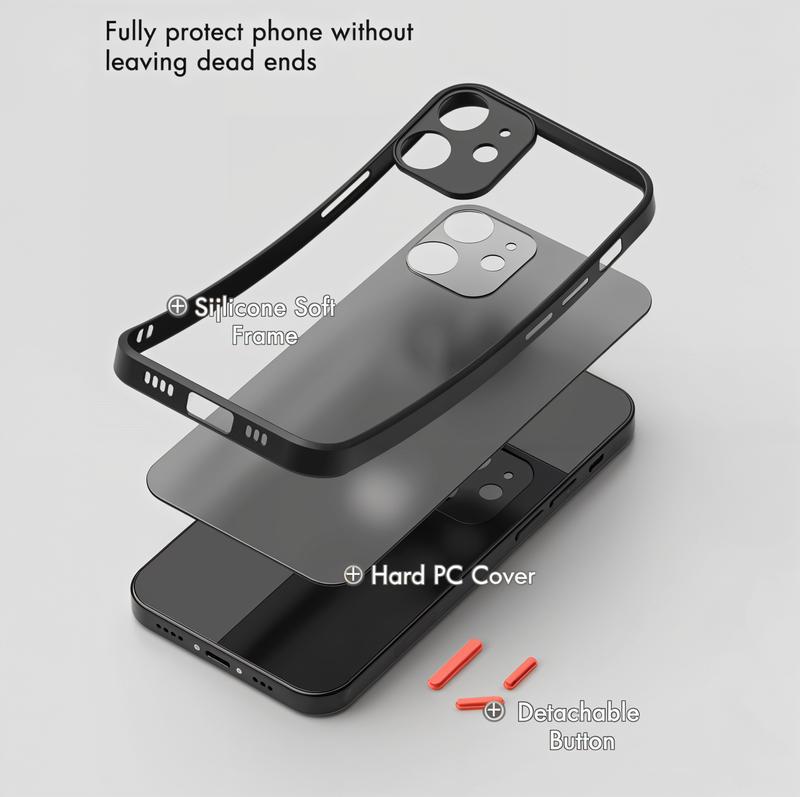 Case for iPhone 14 13 12 Stylish Matte Finish Shockproof Cover Premium Quality Internal & Back & Corner Protection Silicone iPhone Case Rubber iPhone cover Smartphone Accessories Phonecase Handheld Cellphone 2