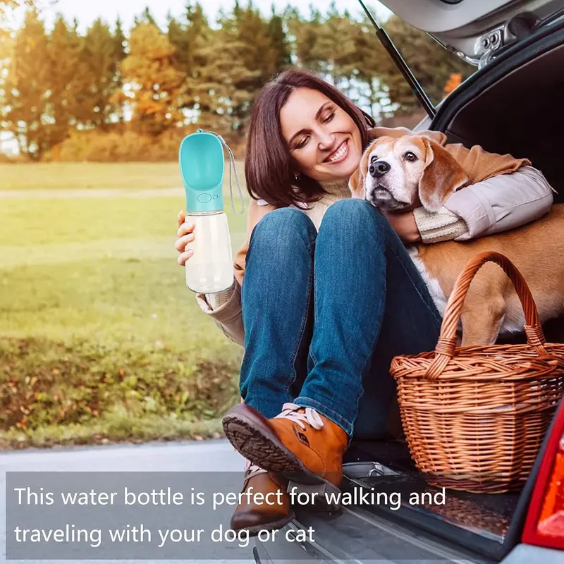 Dog Water Bottle, Leak Proof Portable Puppy Water Dispenser, 550ml Antibacterial Water Feeder For Pets 5