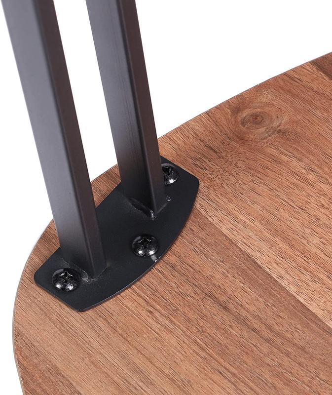 Set of Triangle Table Wood/Metal Coffee Living Room End Tea Nesting Tables Angled Legs 5