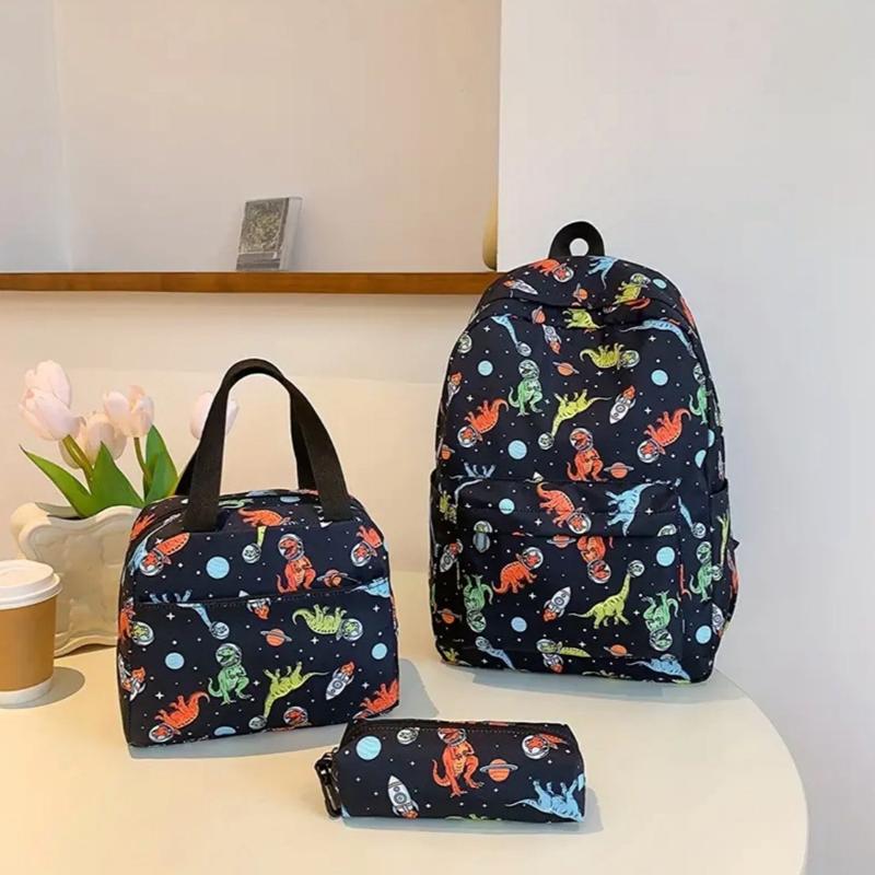 3pcs/set Large Capacity Backpack, Cute Unicorn Backpack With Lunch Bag & Pencil Case For School Students 3