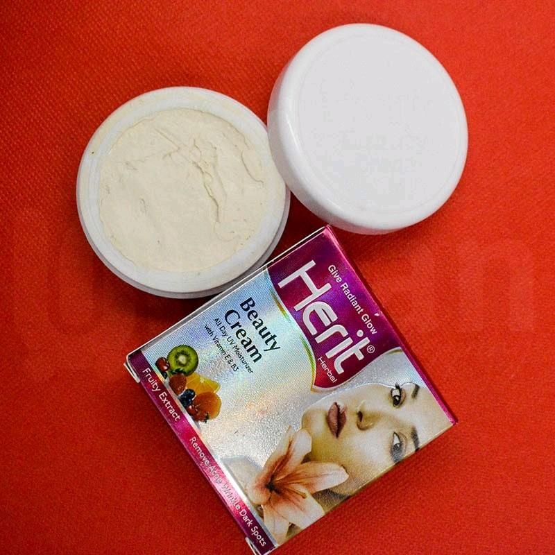 Herit Herbal Beauty whitening Cream for dark spots and All-Day UV Moisturizer with Vitamin E & B3 | 30g | Instant Glow & Anti-Aging Benefits all day lasting and  Comfort Skin Repair Moisturizing Skincare moisturiser Nourishing Soothing Acne Lightweight 3