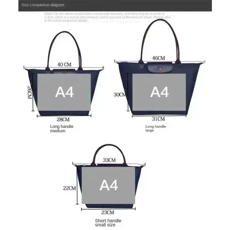 Product Introduction of Women Folding Designer Fashion Casual Shoulder Bag High Quality Nylon Handbags Sac Large Capacity Classic Tote Bag New 5
