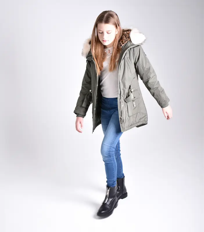 Charcoal Fashion Girl's Water Repellent Padded Fishtail Parka 3