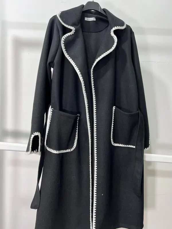 Ladies Women Long Coat With Belt trench style Casual Womenswear Comfort Outerwear Long Sleeve Longsleeves Lady Tops 1