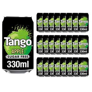 Tango Apple Sugar-Free Fizzy Drink - 24 Cans x 330ml - Refreshing & Fruity Taste - No Sugar - 20 Calories Per Serving - On-The-Go Convenience