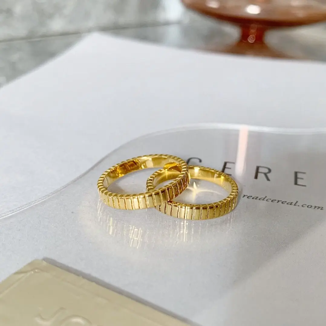 18k Gold Plated Chunky Gold Ring, Gold Band Ring, Gold Ring, Thick Band Gold Ring, Titanium Gold Ring