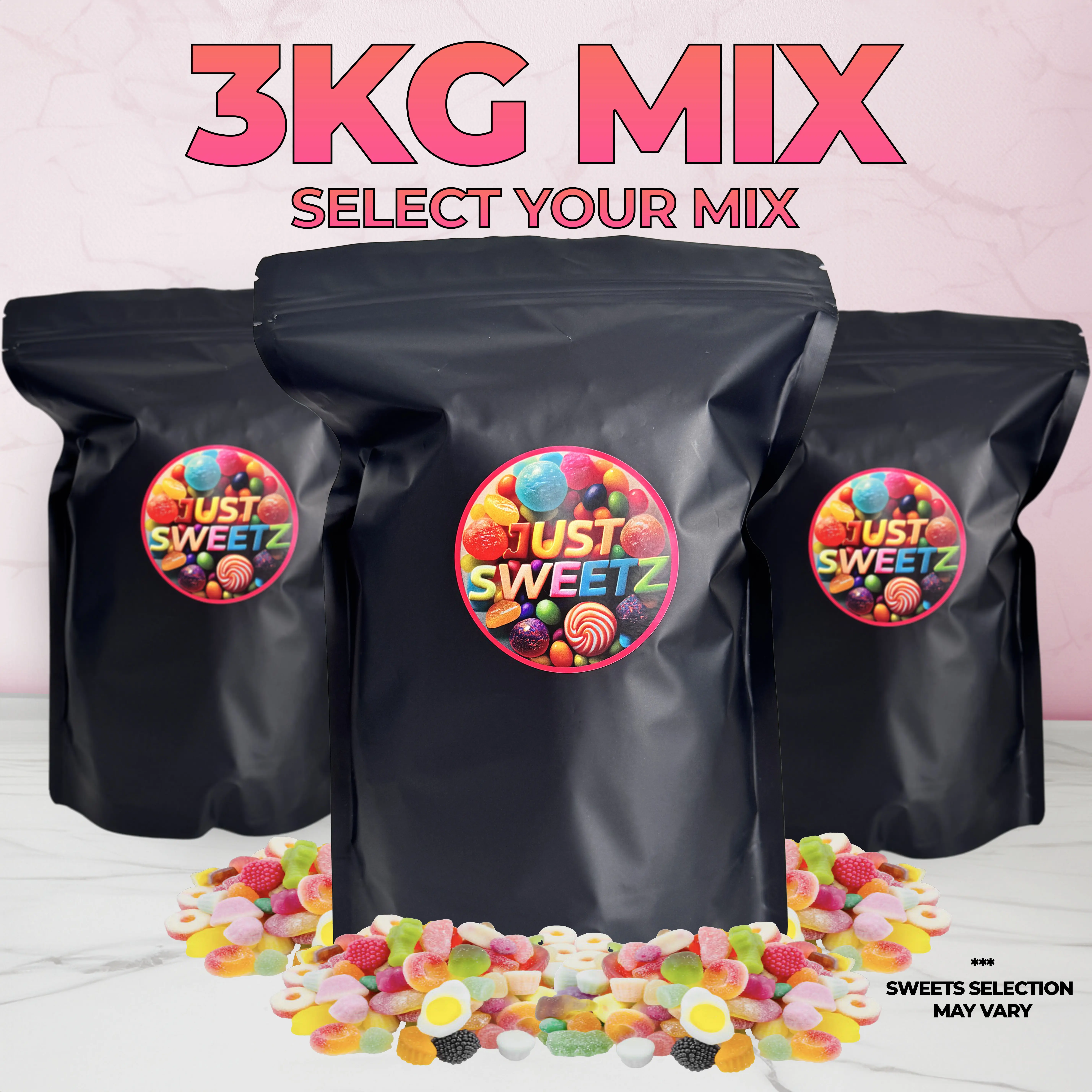 3KG SWEET MIX POUCH - CHOOSE YOUR MIX - Candy Snack Candies sweets