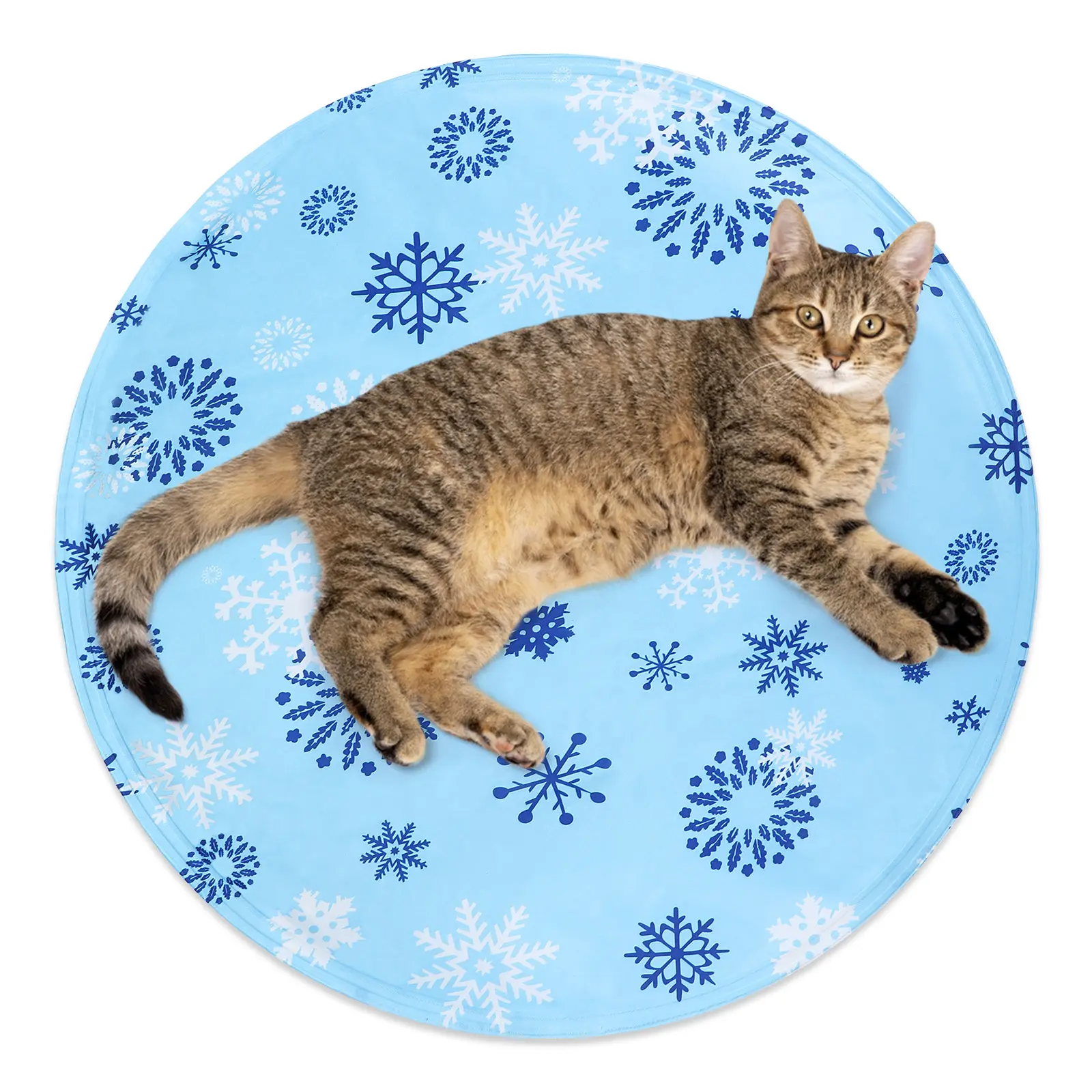 Cat Cooling Mat Round Dog Cooling Mat Non-Toxic Gel Self Cooling Mat for Pet