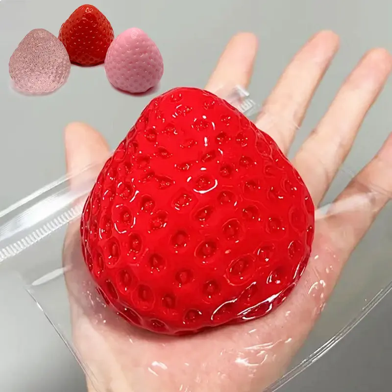 Big Strawberry Squeeze Taba Squishy Toy Kawaii Red Pink Squishies Fidget Toy Fruits Vegetables Soft Girl Birthday Gift Toy