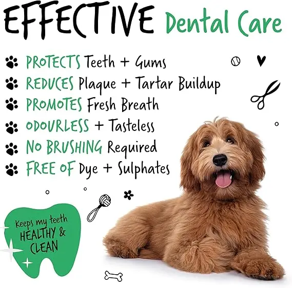 BUGALUGS Dog Breath Freshener Dental Care Water Additive. Clean Teeth, Healthy Gums & Fresh Breath - Natural Dog plaque remover & tartar remover for teeth - No Brushing Needed 2