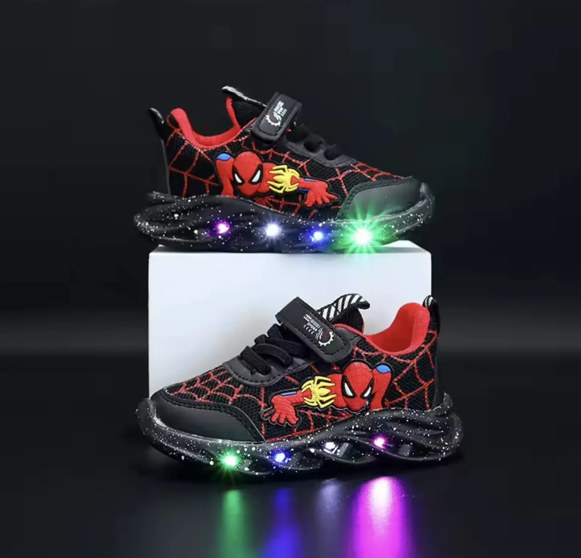 spiderman black shoes trendy for boys