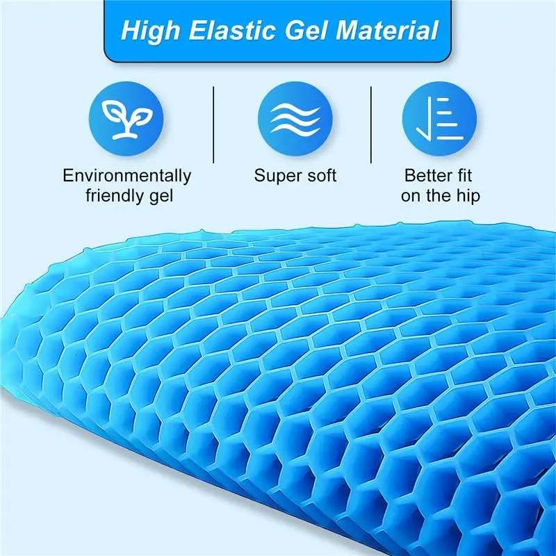 Soft Sitter Cushion Gel Seat Cushions for Sitting Pressure Sore Cool Honeycomb Cushion for Pressure Relief Breathable Coccyx Sciatica Pain Cushion for Long Sitting Home Office Car seat  cushion 1