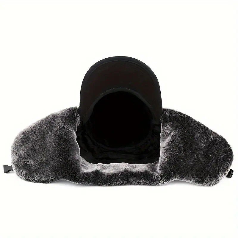 Winter Flat Top Hat with Face Cover for Middle-aged And Elderly Men, Outdoor Cycling Ski Hat, Windproof And Ear Protection Hat 6