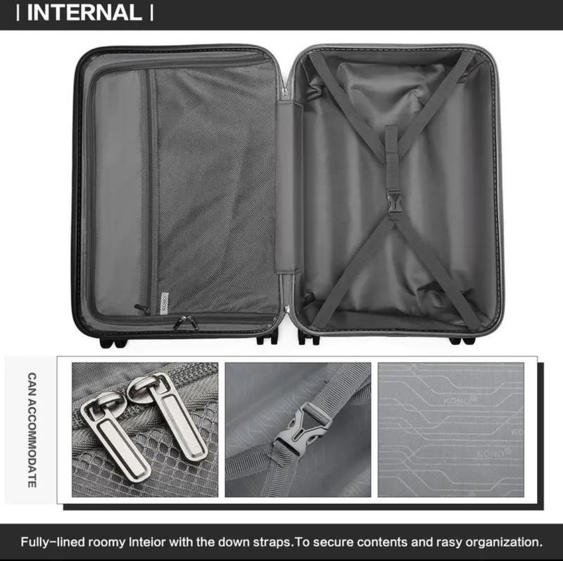 Product Introduction of 4pcs Suitcase Sets Lightweight ABS Hard Shell Luggage with TSA Lock Spinner Wheels 20" 24" 28" Travel Trolley Case + 13" Beauty Case 2