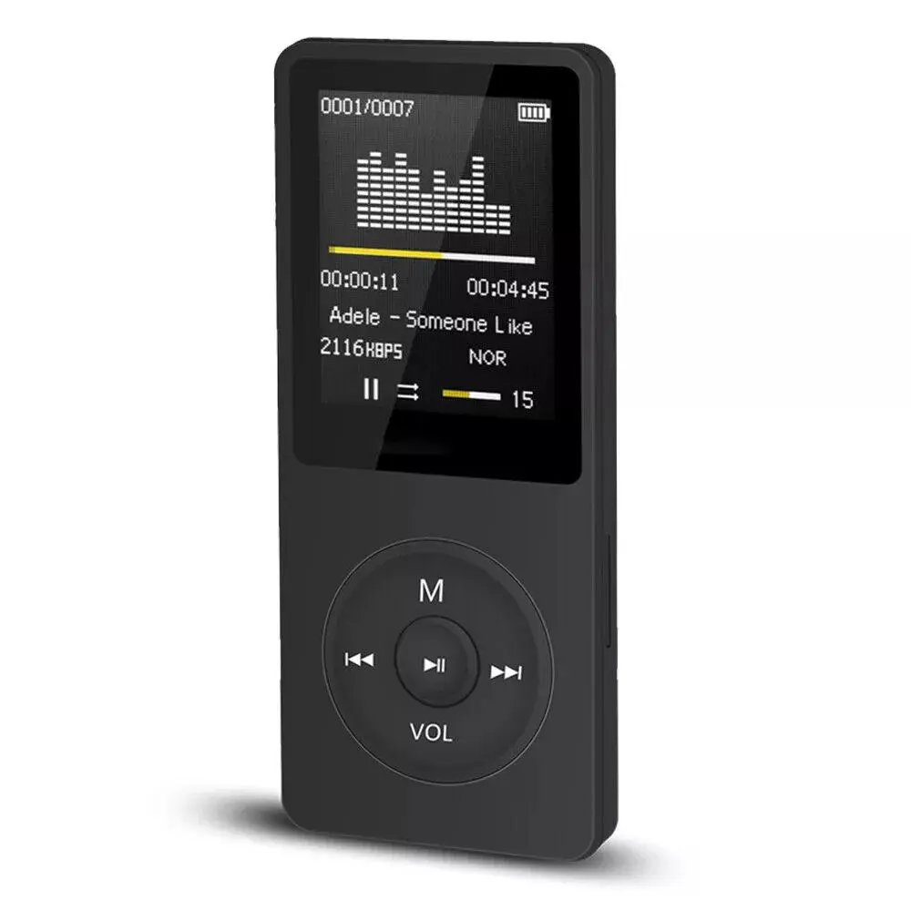 Portable Bluetooth MP3 Player with 32GB Memory Storage, FM Radio, and Recording Capabilities - Earphones, Audio Usb Mp4 Noise