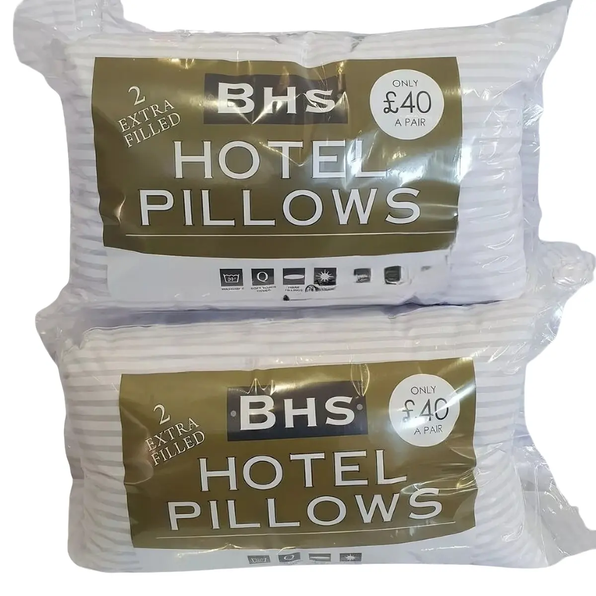 BHS Hotel Pillows Pack of 4 - Luxurious and Best for Night Sleep, 100% Cotton