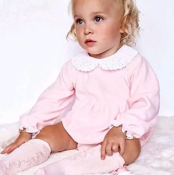 Pex Pink Velour Nova Romper for Baby Girls cute  baby  outfit