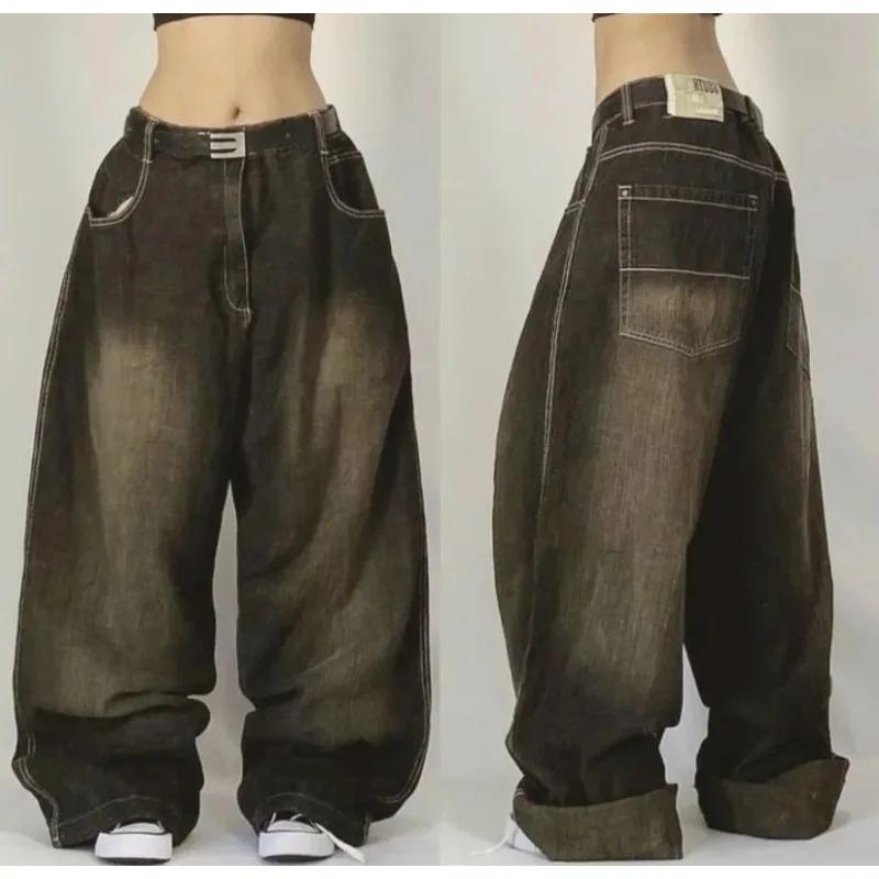 Product Introduction of Streetwear New Fashion Oversized Print Baggy Jeans Y2K Harajuku Hip-hop Vintage Pop Gothic High Waist Wide-leg Pants Trousers 7