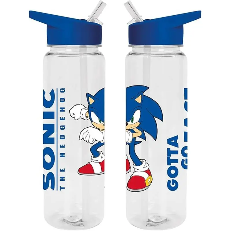 Sonic the Hedgehog Water Bottle (Gotta Go Fast Design) 700ml Plastic Water Bottle, Girls Water Bottle, Boys Water Bottle, Kids Water Bottle - Official Merchandise Drinkware Lightweight Washable Mug Tumbler Cup
