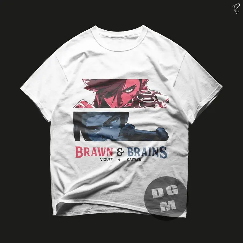 Arcane T-Shirt Caitlyn and Vi Graphic Tee League of Legends Merch Stylish Gamer Gift Casual Outfit Unisex Fan Apparel