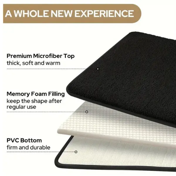Super Absorbent Memory Foam Floor Mat, Rapid Dry, Anti-Slip, Luxurious Comfort for Kitchen, Bathroom, Bedroom, Living Room - Stylish Home Decor Rug, Ultra Absorbent & Non-Slip Memory Foam, Machine Washable, Soft Velvet Bath Mats, Easier to Dry crazy  red 3